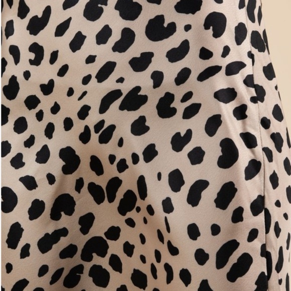 Satin Leopard Print Midi Skirt - Picture 7 of 7